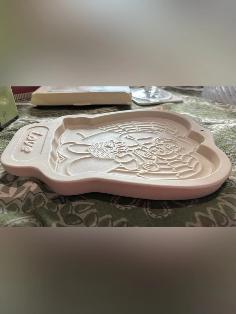 Longaberger 1995 Angel Series Cookie Mold. EC. 7.5”x6”. Original Box. “Love”